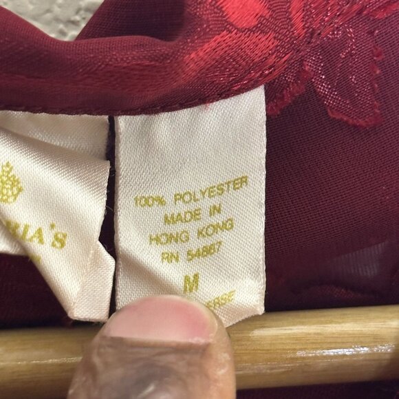 VTG Victoria Secret Gold Label Floral Button Up Nightgown Shirt Semi Sheer Sz M - Picture 8 of 15